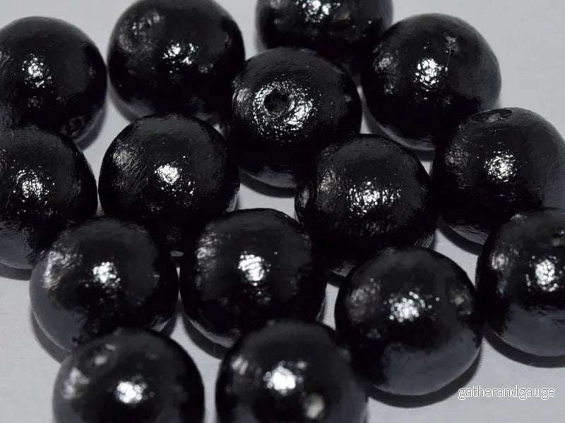 Miyuki Cotton Pearl – Black 8mm, 5-pack Miyuki Cotton Pearl – Black 8mm, 5-pack