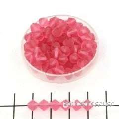 Tjeckiska MC Bicone - Indian Pink Matt 6 mm 20-pack