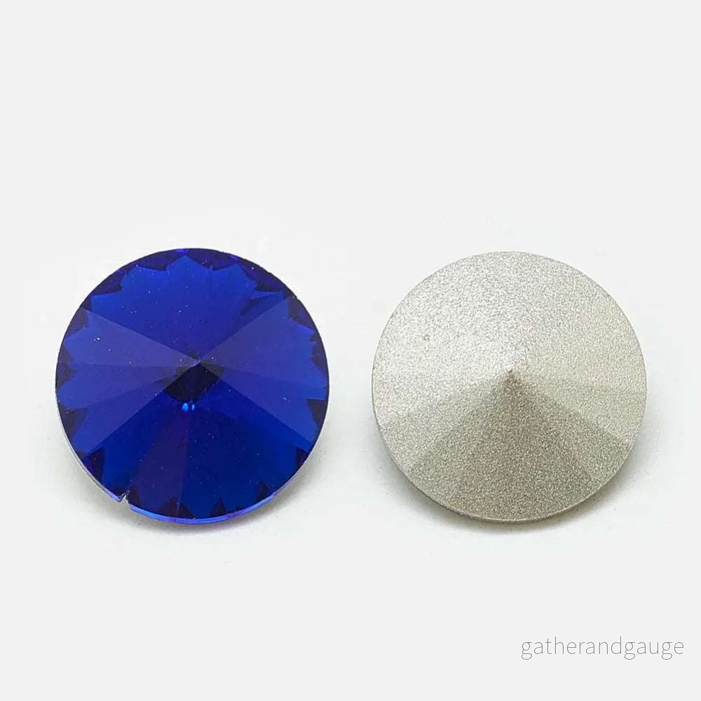 Kinesisk strass – Rivoli Dark Sapphire 10mm 1 styck