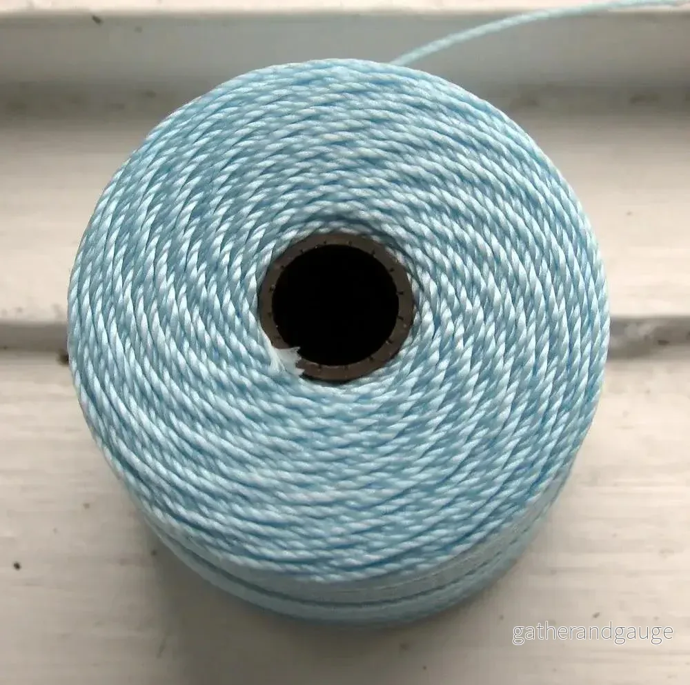 S- Lon bead cord – Sky Blue, 1 rulle
