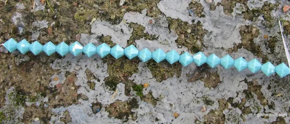 Tjeckiska MC Bicone - Turquoise 6 mm, 1 sträng - Bild 2