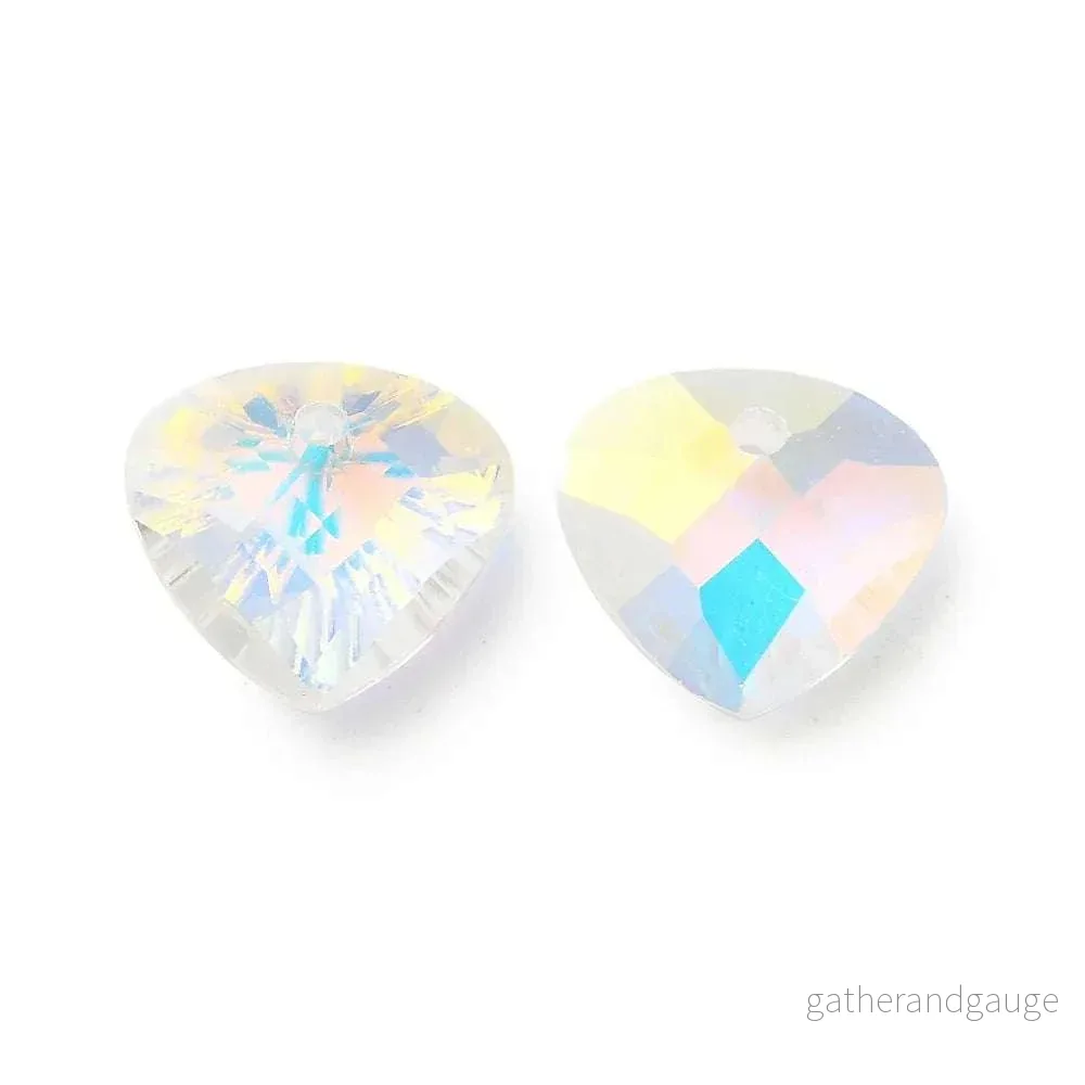 Facetterade glaspärlor – Teardrop Shimmer Light Blue 12x13mm Facetterade glaspärlor – Teardrop Shimmer Light Blue 12x13mm