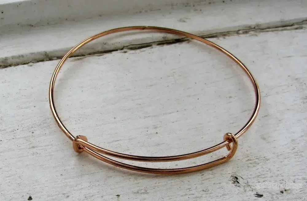 Armbandsstomme Roséguldfärgad - Wire med 2 Öglor 1 styck
