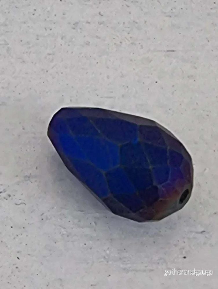 Facetterad Droppe - Matte Blå 8x12mm 1 styck