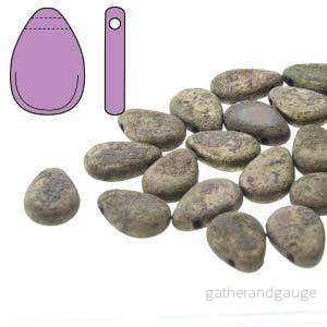 Teardrop - Etch Jet Bronze 9x11mm 1 sträng