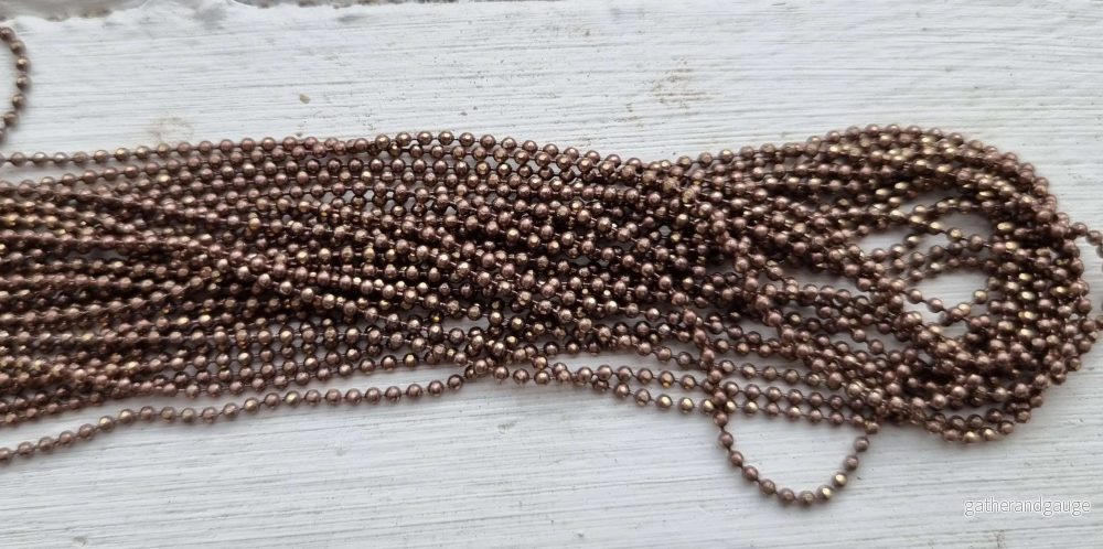 Kulkedja Diamond Cut 1,5mm - Brun med guldfärg, 5m