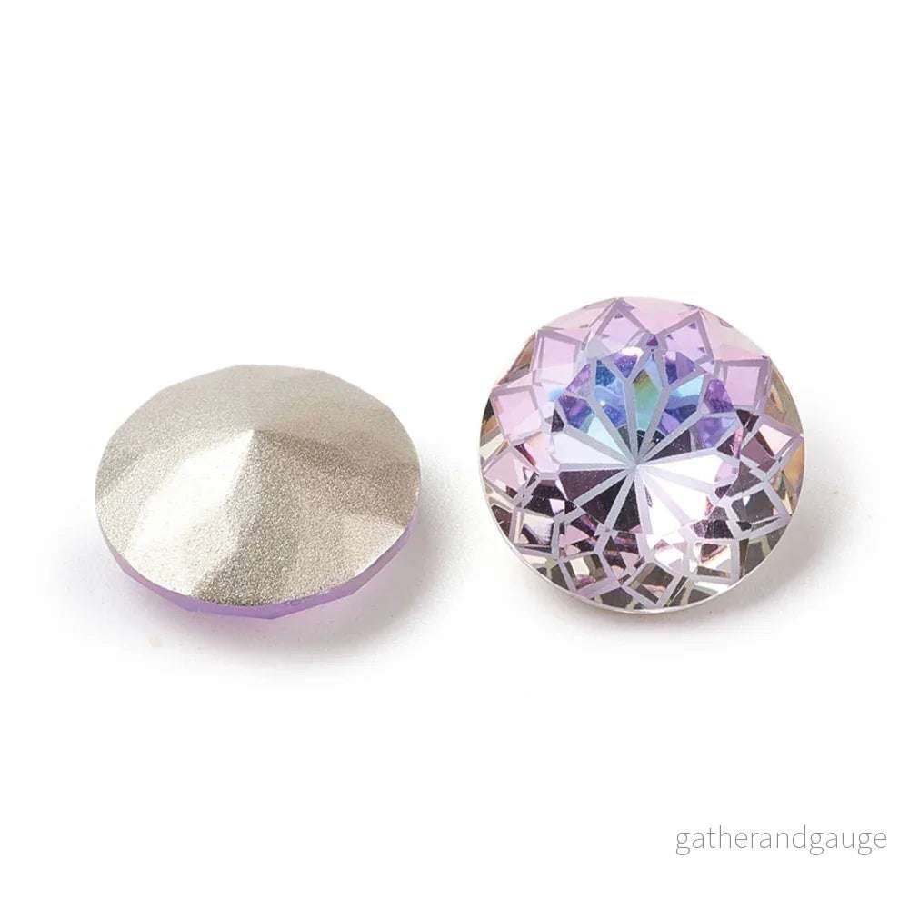Kinesisk strass - Rund med blomma Vitrail Light 14mm 1 styck