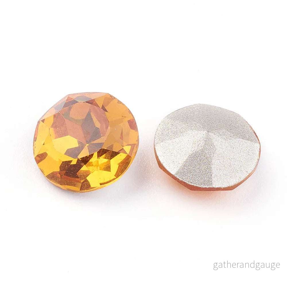 Kinesisk strass - Round stone Sunflower 10mm 1 styck