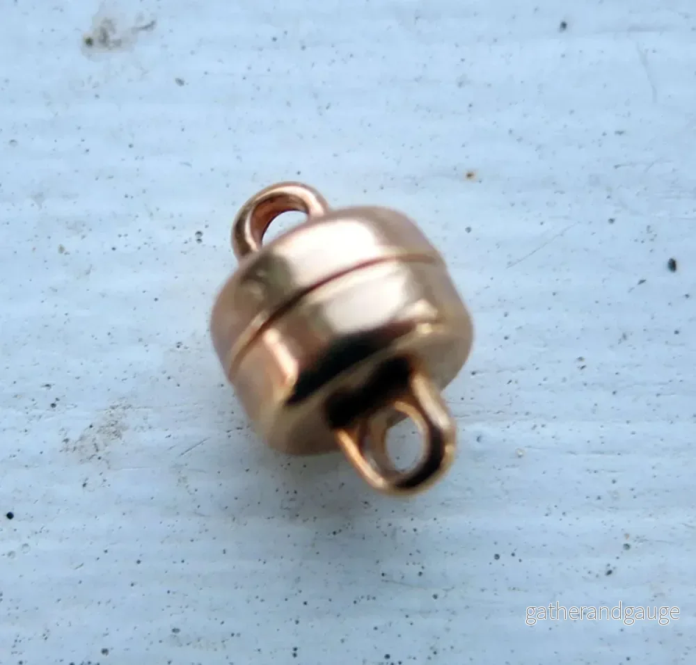 Magnetlås Roséguldfärgad - Enkel Platt Rund 6,5x5,3mm 1 styck