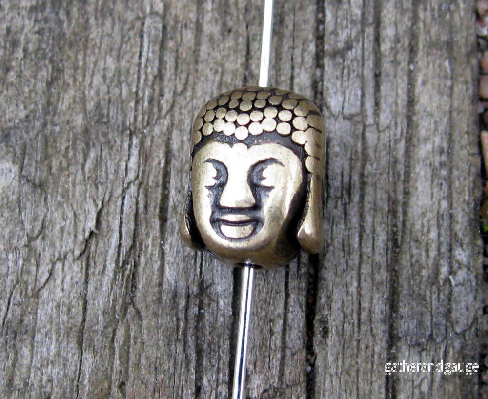Mellandel Bronsfärgad Buddha Huvud 10x8mm - 3-pack - Bild 3
