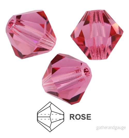 Tjeckiska MC Bicone - Rose, 3 mm 40- pack