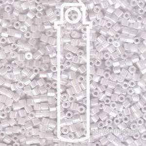 Miyuki Seed Beads - White Pearl Ceylon 8/0 Hex Cut, 20 gram