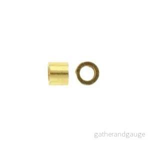 Basic Elements – Crimp tube 2 mm, Gold plated, 100-pack