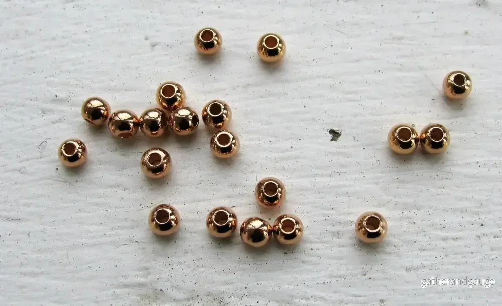 Mellandel Roséguld-färgad – Rund 4 mm, 20-pack