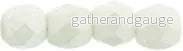 Tjeckiska Firepolish - Powdery Pastel White 3mm, 50-pack