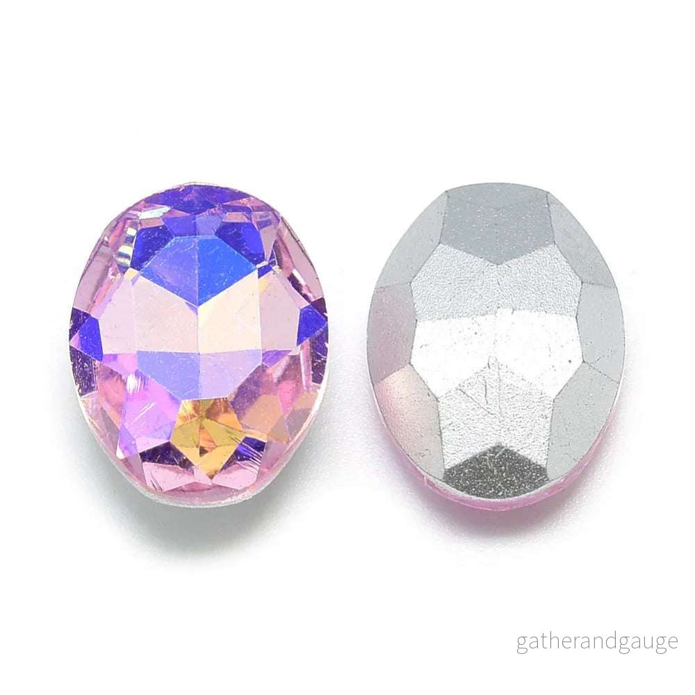 Kinesisk strass - Oval Pearl Pink Shimmer 18x13mm 1 styck