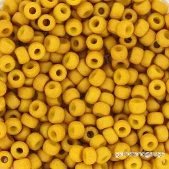 Miyuki seed beads – Opaque Matte Mustard 8/0, 10 gram