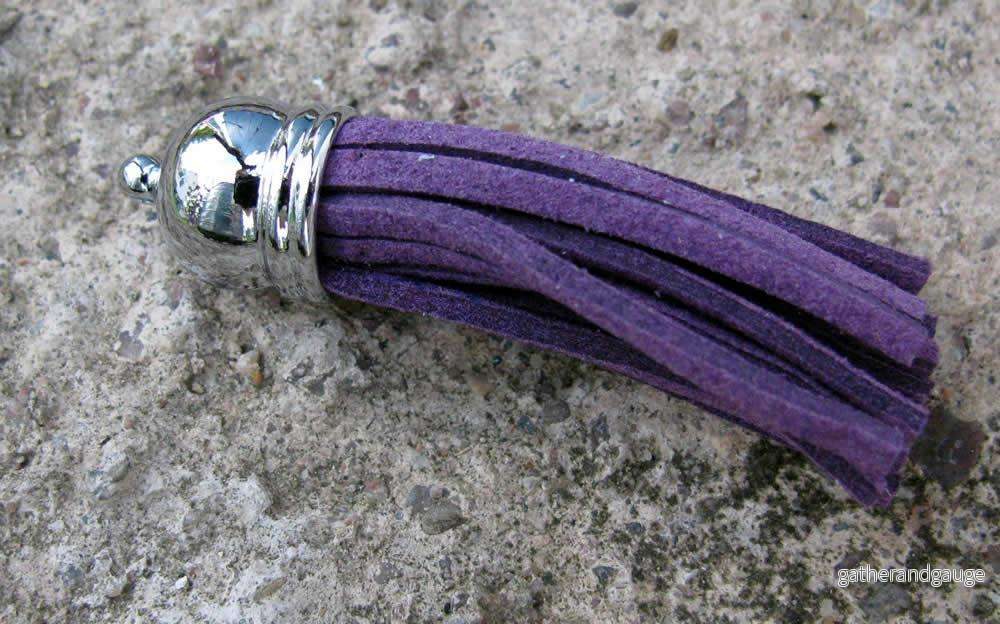 Hänge tassel - Moccaimitation, Lila 56mm 1 styck - Bild 2