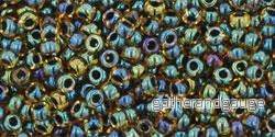 TOHO Seed Beads - Inside-Color Rainbow Lt Topaz/Jet-Lined 11/0 10gram