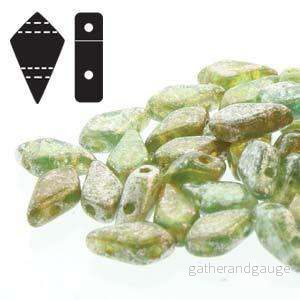Kite Bead - Silver Splash Aqua 9x5mm 10 gram