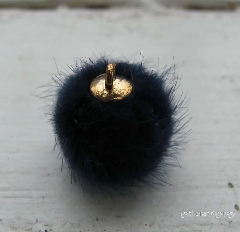 Hänge boll - Fuskpäls Mörkblå 15mm 1 styck