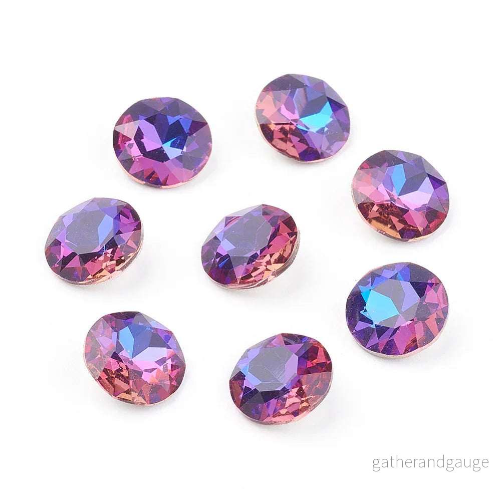 Kinesisk strass - Round stone Violet Blue 10mm 1 styck - Bild 3