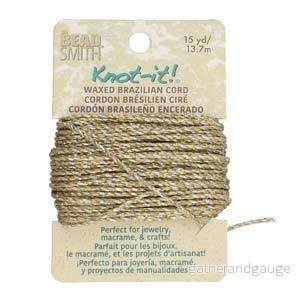 Knot-it Waxed Brazilian cord – Metallic Guld/Silver 13,7 m Knot-it Waxed Brazilian cord – Metallic Guld/Silver 13,7 m