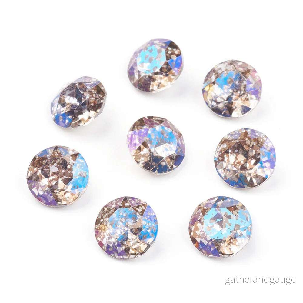 Kinesisk strass - Round stone Blue patina 10mm 1 styck - Bild 2