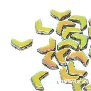 Chevron Duo – Jet Full Vitrail 10x4mm, 1 sträng Chevron Duo – Jet Full Vitrail 10x4mm, 1 sträng