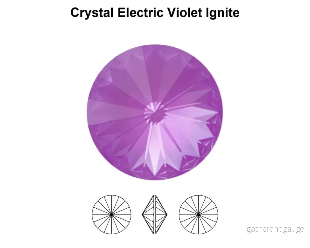 Primero Crystals 1122 Rivoli - Crystal Electric Violet Ignite 12mm 1 styck - Bild 2