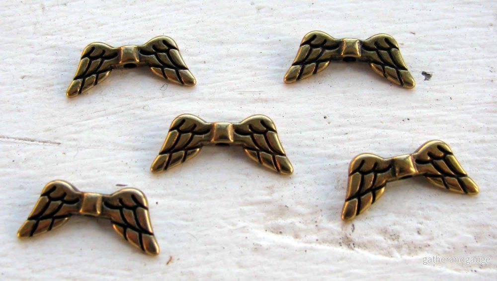 Mellandel Bronsfärgade - Änglavingar 19x8,5mm - 5-pack - Bild 2