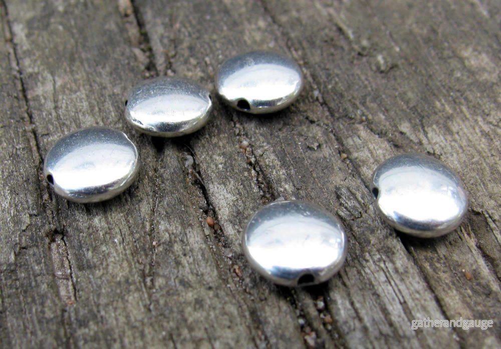 Mellandel Silverpläterad - Platt rund 7,6mm, 5-pack - Bild 2