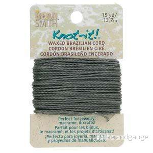 Knot-it Waxed Brazilian cord - Mörkgrå 13,7 m