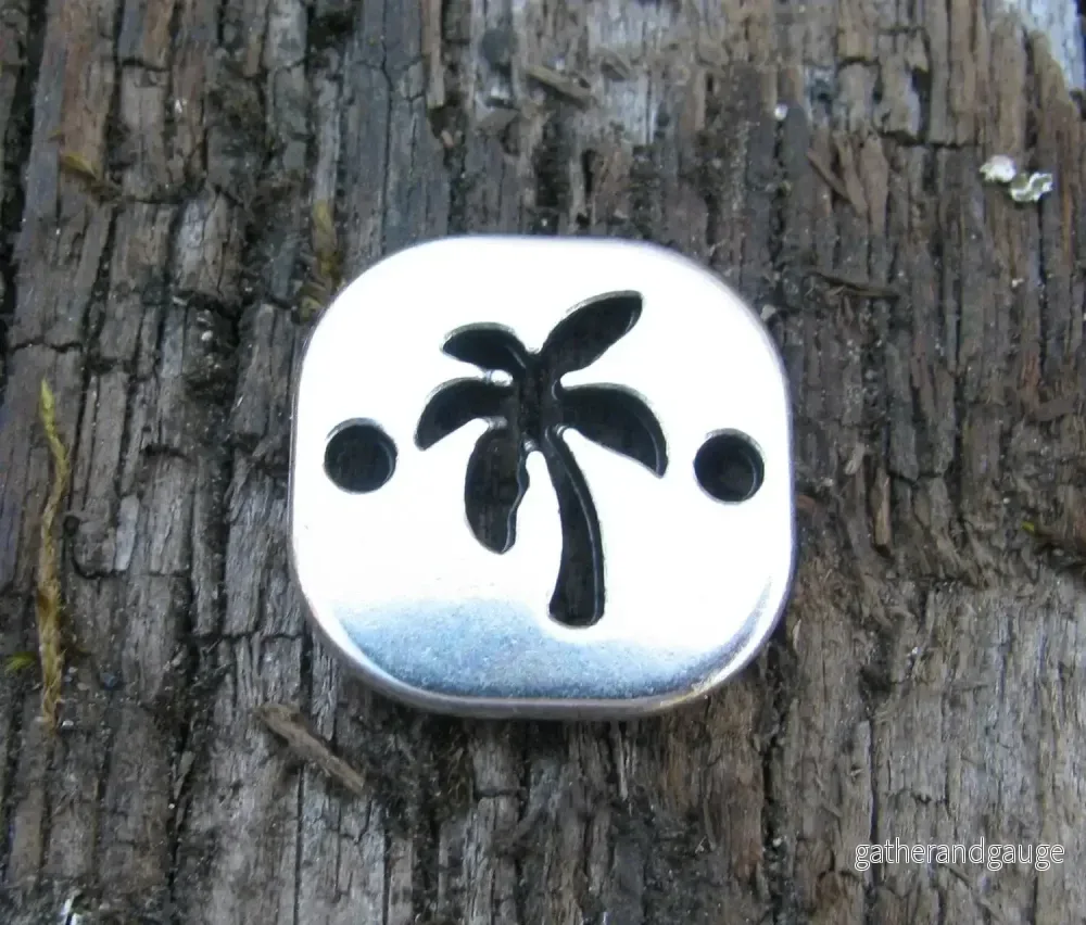 Connector Silverfärgad - Fyrkant med palm 18mm 1 styck