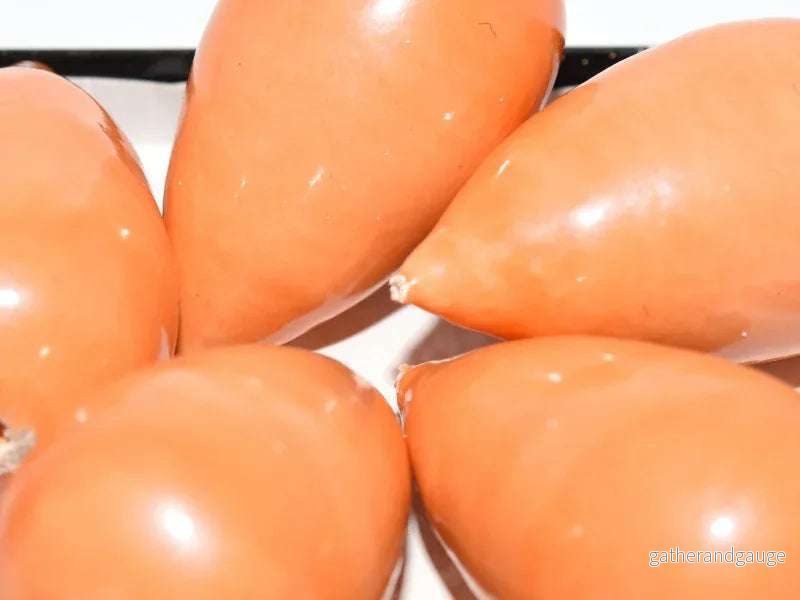 Paper Mache Beads – Dropp Orange 40x23mm 1 styck Paper Mache Beads – Dropp Orange 40x23mm 1 styck