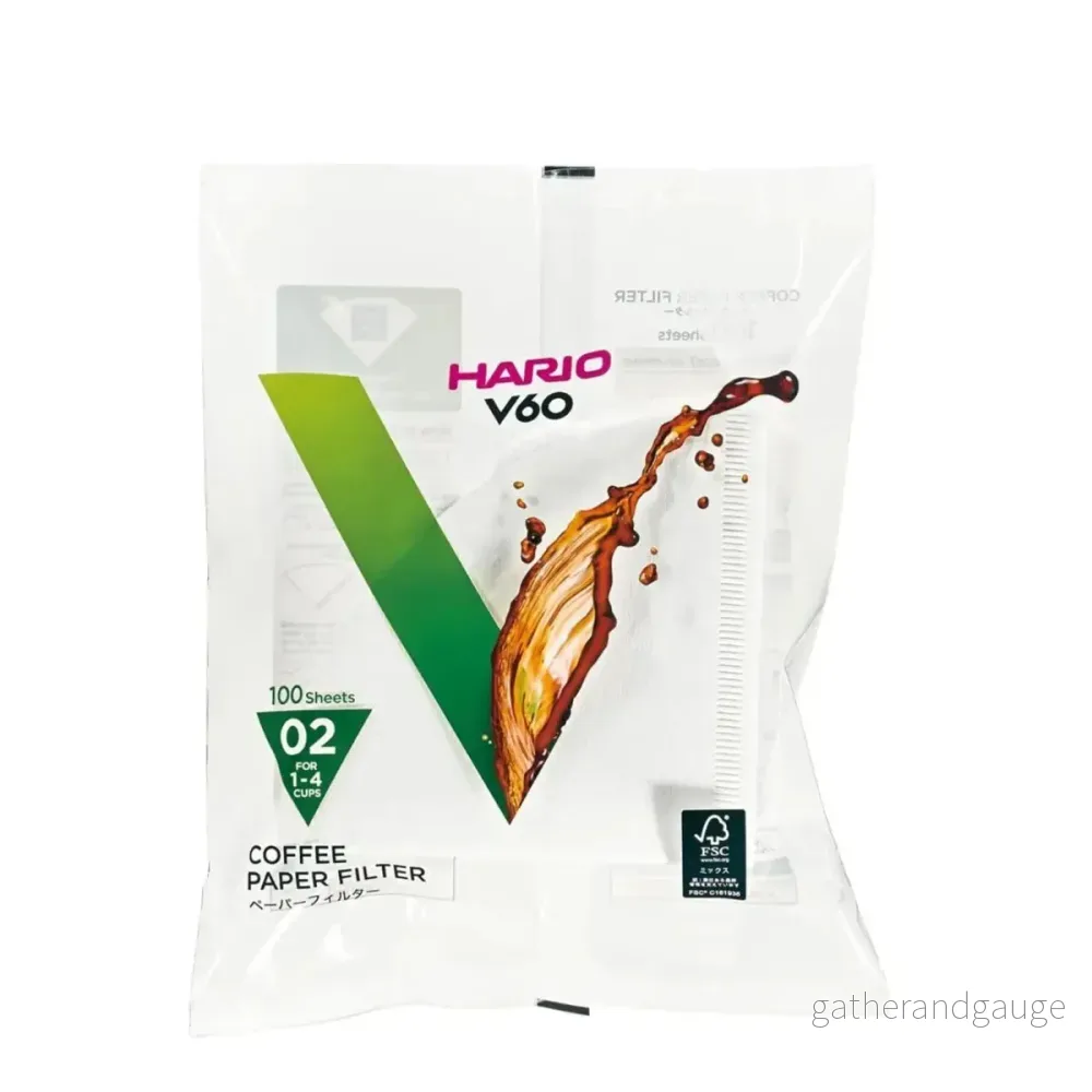 Hario V60 japanska filterpapper Size 02 – 100 pack
