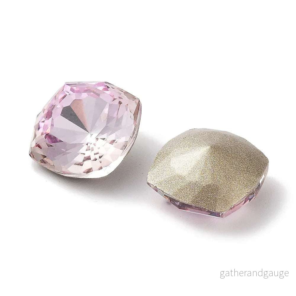 Kinesisk strass - Square Lyster Light Peach 10mm 1 styck