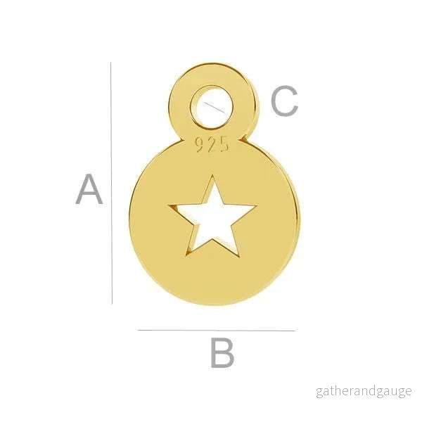 Berlock 925 Silver 24K Gold Plated – Stjärna 7x5mm 1 styck