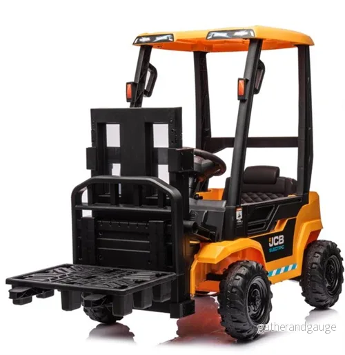 Elbil barn JCB Truck 12V med Lädersäte