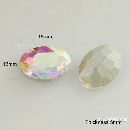Kinesisk strass - Oval Colorful 18x13mm 1 styck