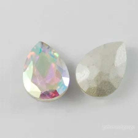 Kinesisk strass – Teardrop Clear AB 25x18mm 1 styck