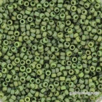 Miyuki Seed Beads - Opaque Glazed Frosted Pistachio 15/0, 10 gram
