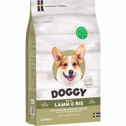 Doggy Lamm Ris Torrfoder Hund 4,75kg