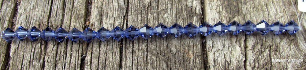 Tjeckiska MC Bicone - Tanzanite 6 mm, 1 sträng - Bild 2