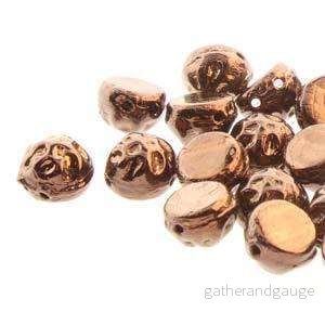 Baroque Cabochon - Jet Dark Bronze 7mm 2-håls 10-pack