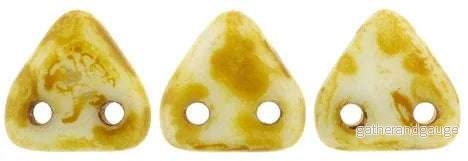 CzechMates Triangle Bead - Två Hål, Alabaster Picasso 6mm, 10 gram