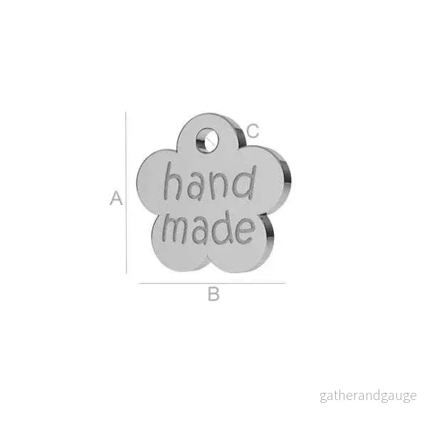Berlock 925 Silver Svart Rhodium – Blomma Hand Made 8mm 1 styck