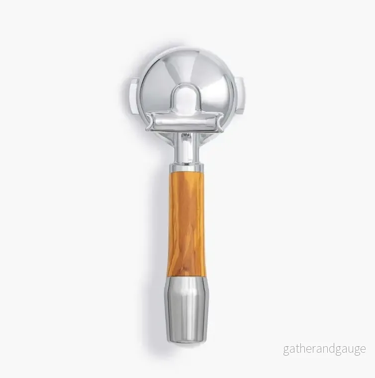 Wood Portafilter 58 mm double spout
