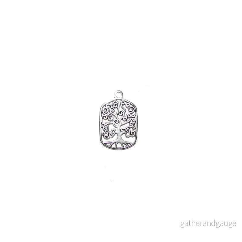 Berlock Silverpläterad – Rektangel med Tree of Light 14x19mm 1 styck Berlock Silverpläterad – Rektangel med Tree of Light 14x19mm 1 styck