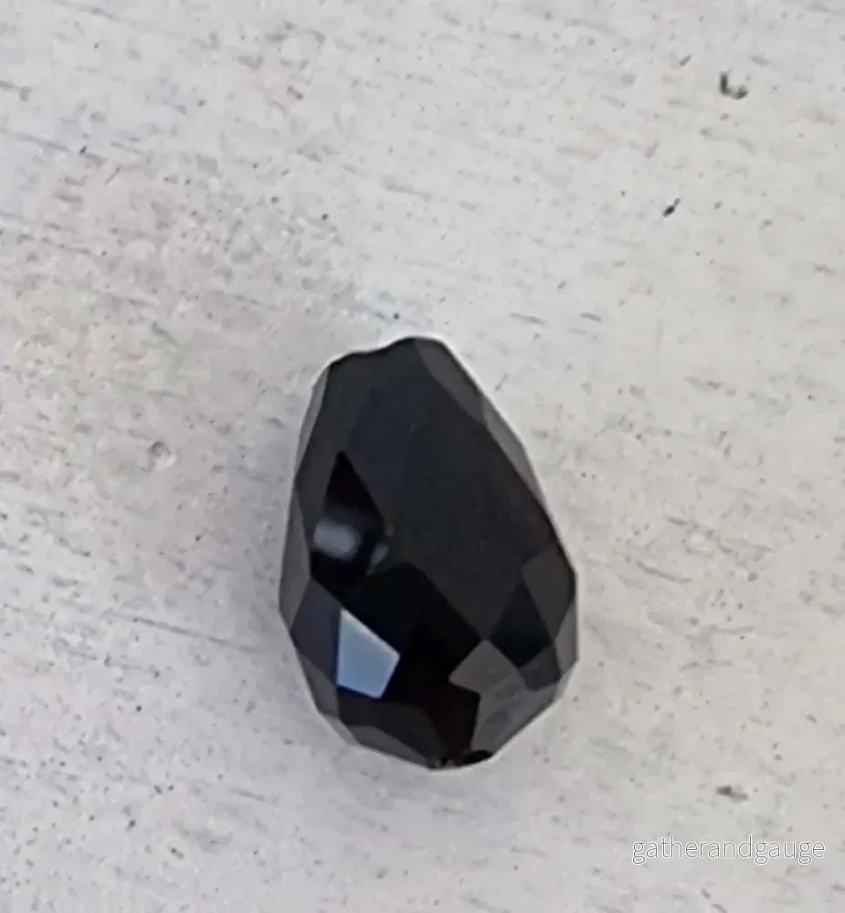 Facetterad Droppe - Svart 10x15mm 1 styck - Bild 2